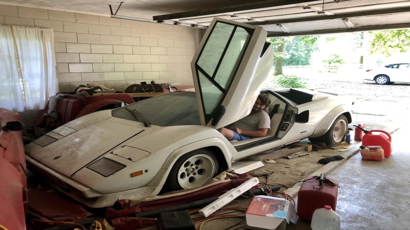 Dusty Lamborghini Countach uncovered after decades